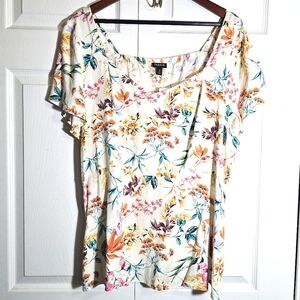 Torrid NEW Carrie Floral Top 3‎ Sweetheart Flutter Sleeve Peplum Spring Summer